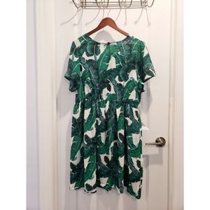 Palm Leaf Print Dress